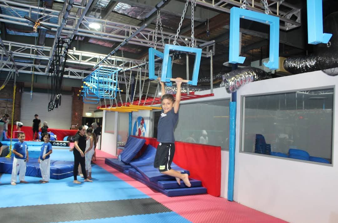 Ninja course rig and climbing obstacles